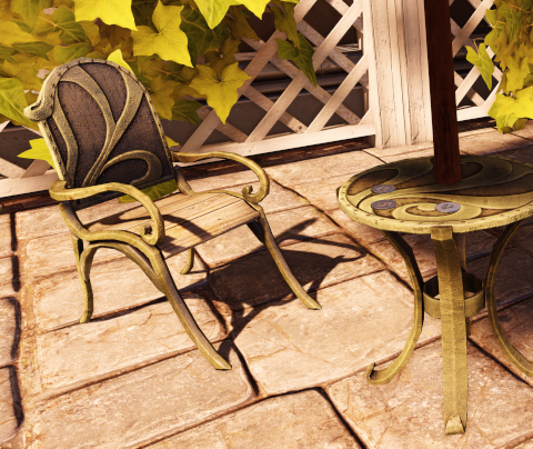 Screenshot showing the table and chair model.
